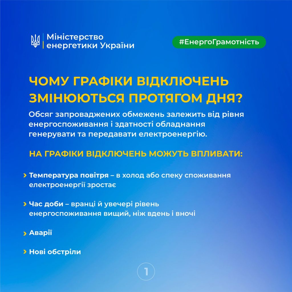 Чому графіки відключень світла змінюють впродовж дня: пояснення Міненерго