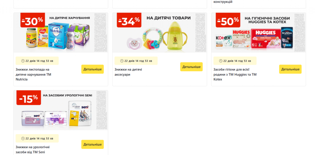 Акції в АНЦ: знижки до 50% на товари для краси, гігієни та дітей