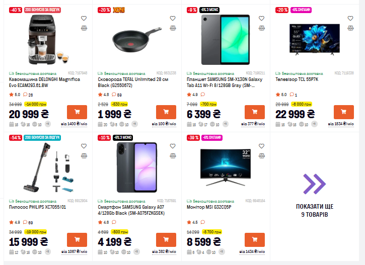Акція Руда П’ятниця у Фокстроті: знижки до -70% на техніку, які ціни сьогодні