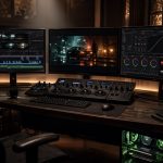 Професійна відеокарта NVIDIA RTX 5000 Ada PNY у робочій станції колориста з DaVinci Resolve на моніторах