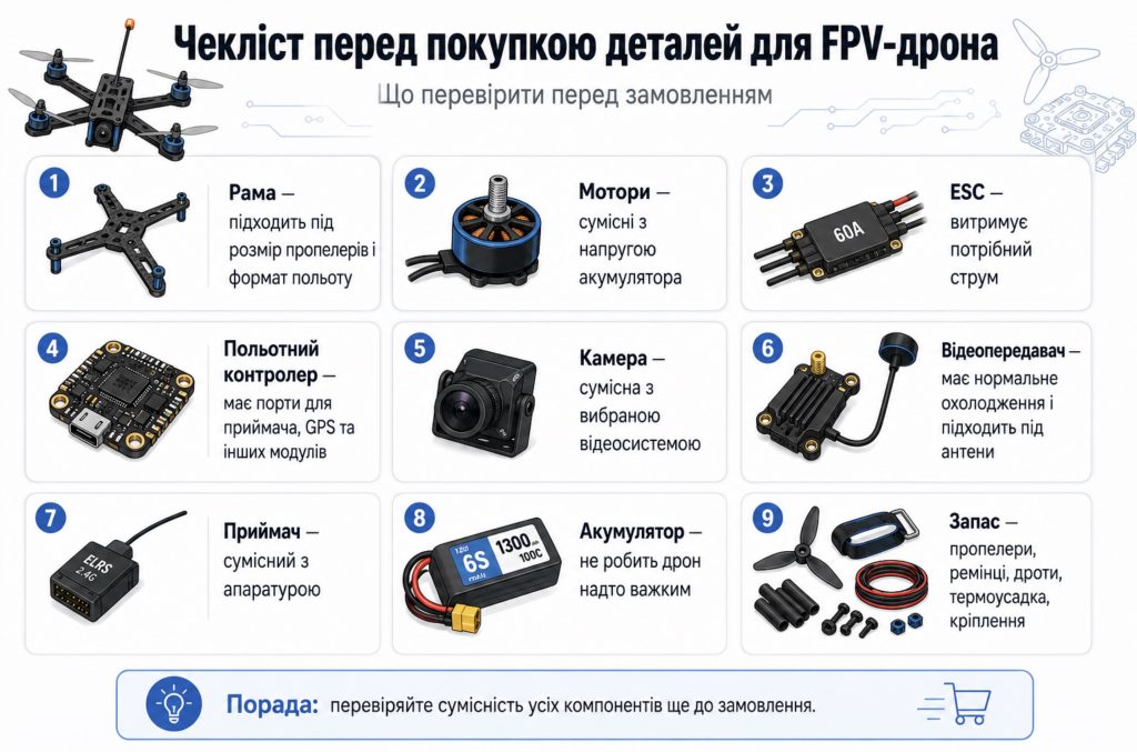 Як зібрати дрон для FPV-польотів: що потрібно новачку і на чому не варто економити