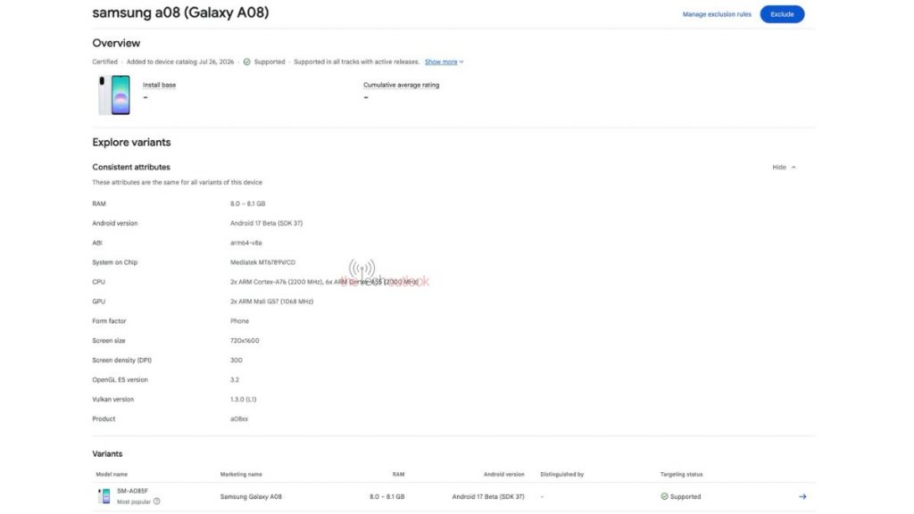 Samsung Galaxy A08 наближається до релізу: дизайн, характеристики і ціна в Україні