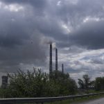 Бурштинська ТЕС, архівне фото: димарі та корпуси теплової електростанції