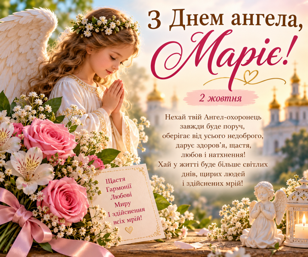 День ангела Марії 2 жовтня 2026: історія свята, значення імені, привітання у віршах і прозі, картинки