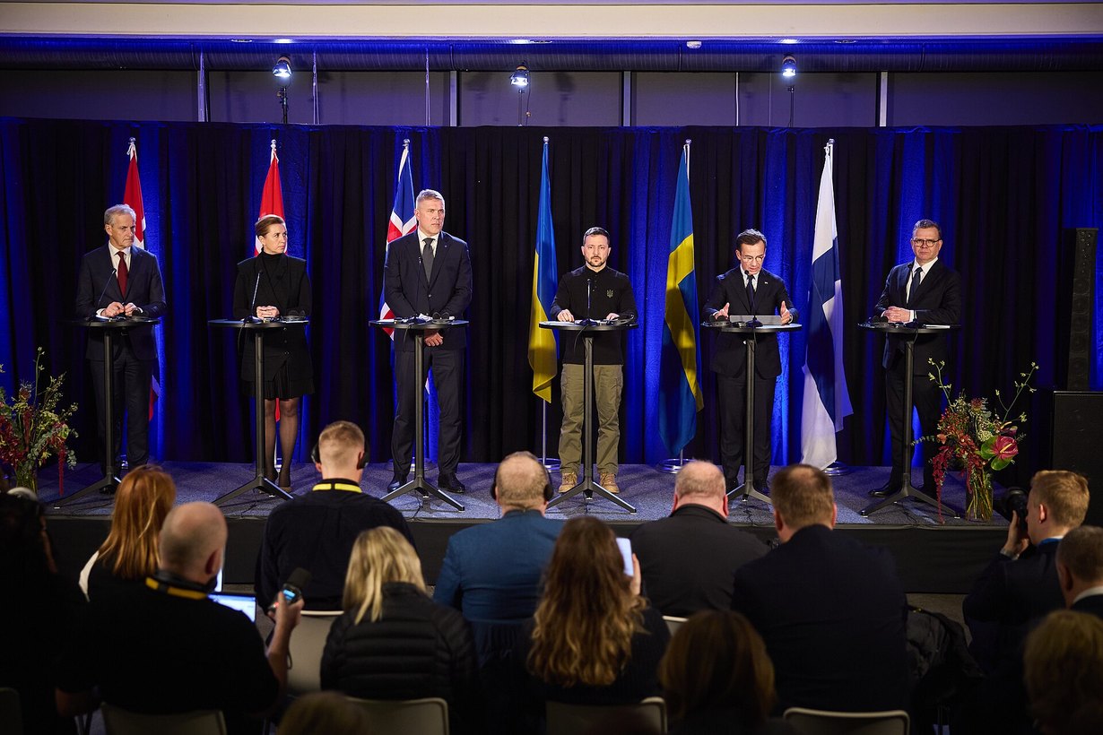 Володимир Зеленський із лідерами північних країн на пресконференції, архівне фото