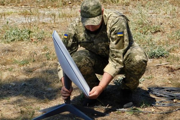 Термінал Starlink у підрозділі Сил підтримки ЗСУ, архівне фото