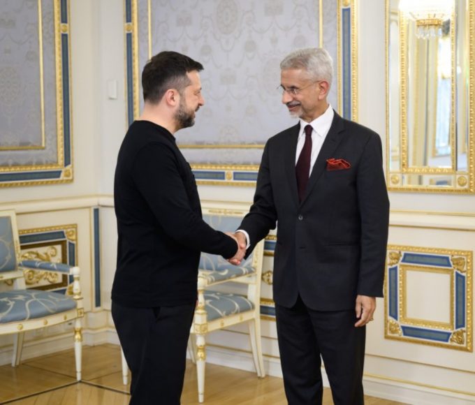 Володимир Зеленський і Субраманьям Джайшанкар під час зустрічі в Києві